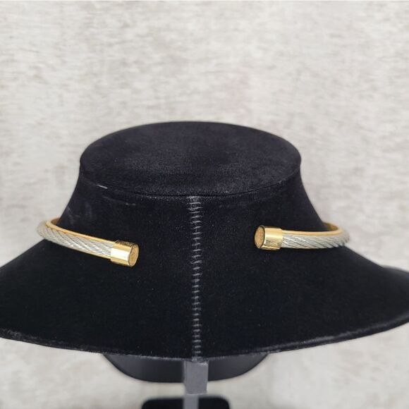 Vintage Two Tone Gold and Silver Choker Necklace - Picture 14 of 15